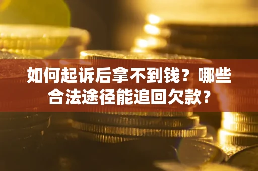 济南如何起诉后拿不到钱？哪些合法途径能追回欠款？