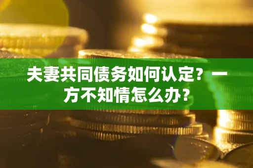 济南夫妻共同债务如何认定？一方不知情怎么办？