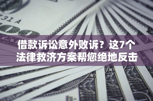 济南借款诉讼意外败诉？这7个法律救济方案帮您绝地反击！